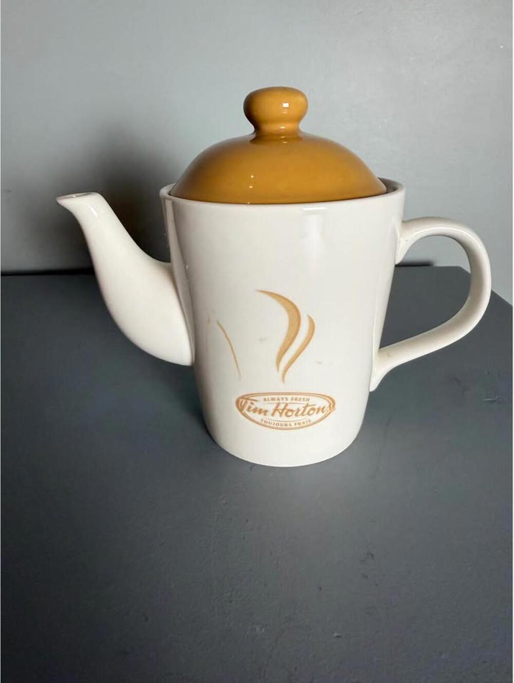 vintage Tim Hortons "Always Fresh" ceramic teapot